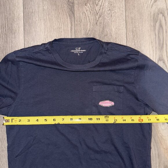 VINEYARD VINES Youth Large NAVY Graphic LS Pocket Tee Holiday Lights - Picture 5 of 6